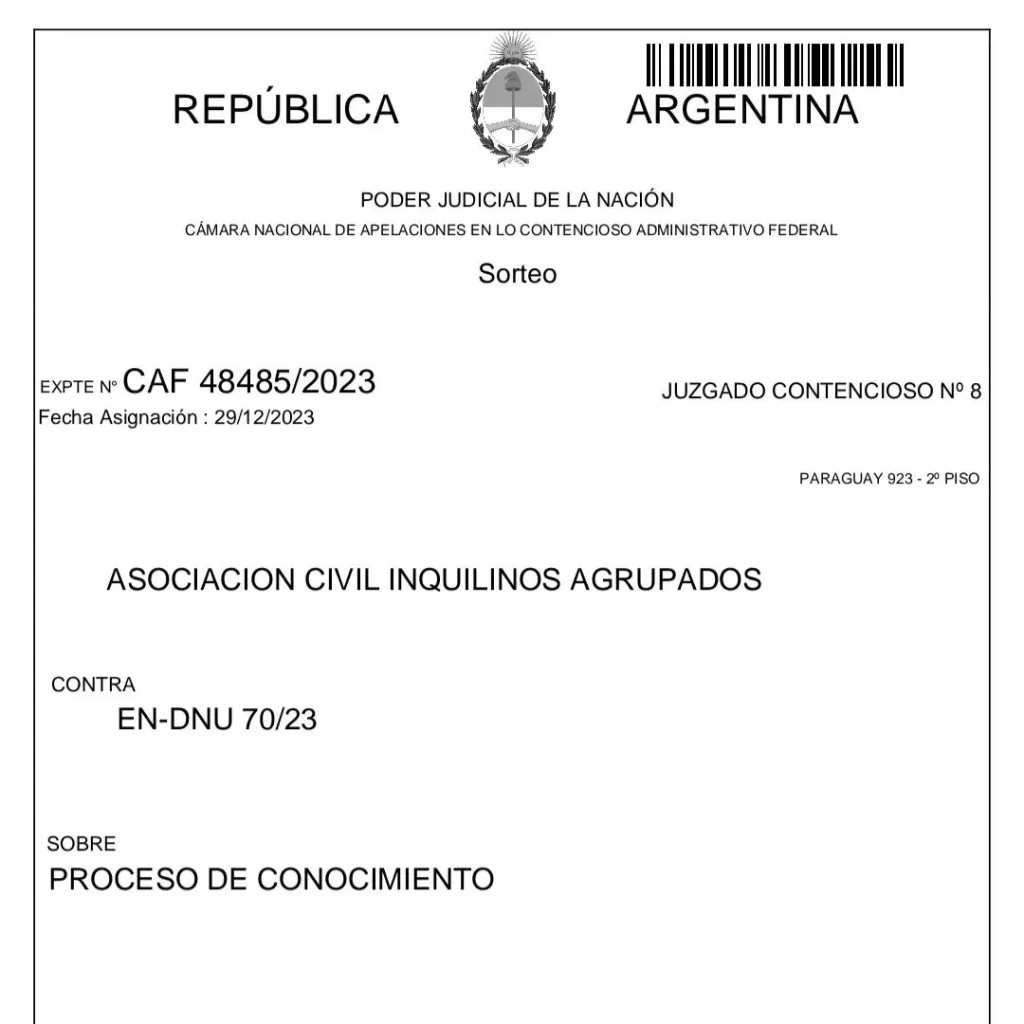 Ley de alquileres: acción para que se declare la nulidad del DNU