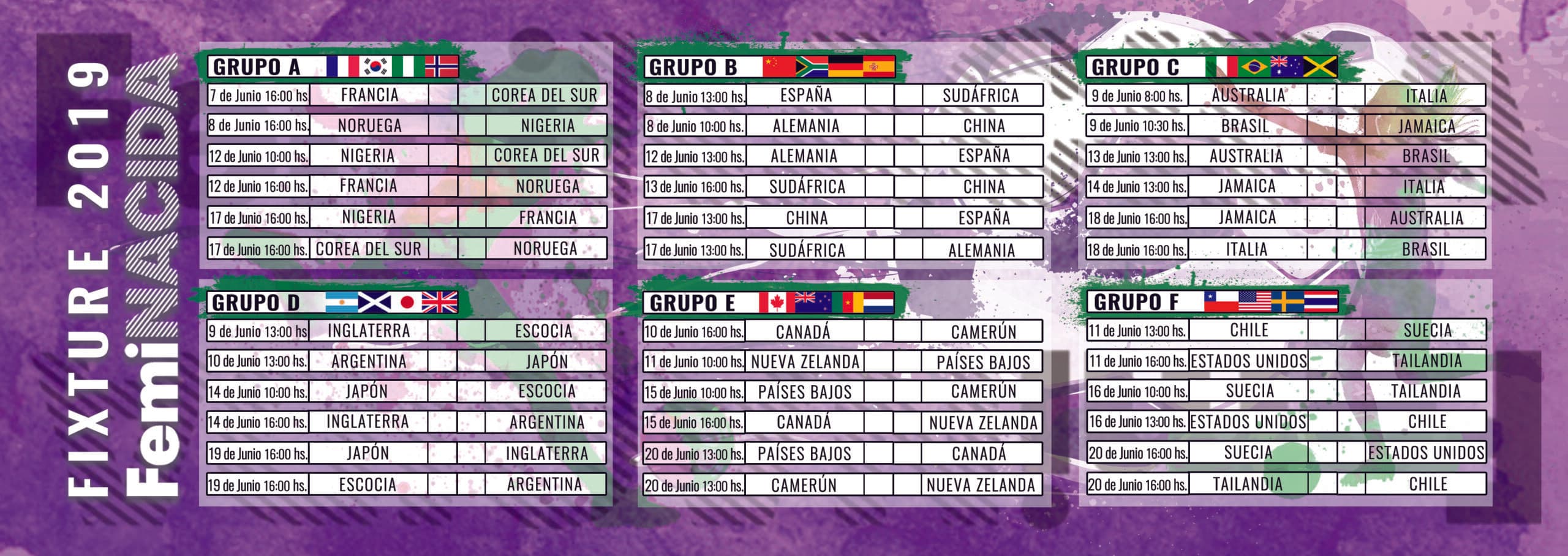 Seguí el mundial con el fixture de Feminacida
