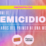 flyer con la inscripción "presentación informe de femicidios a 8 años del ni una menos"